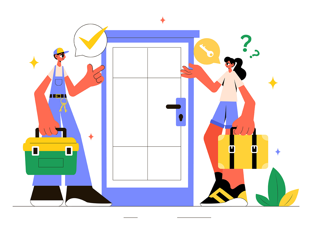 Comic illustration of a residential lockskmith